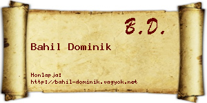 Bahil Dominik névjegykártya